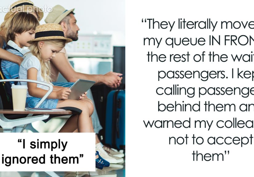 Airport Worker Serves Up A Dose Of Reality To Over-Entitled Family Cutting In Line