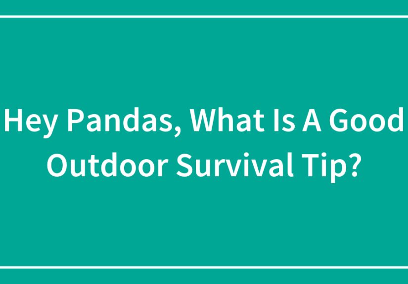 Hey Pandas, What Is A Good Outdoor Survival Tip? (Closed)