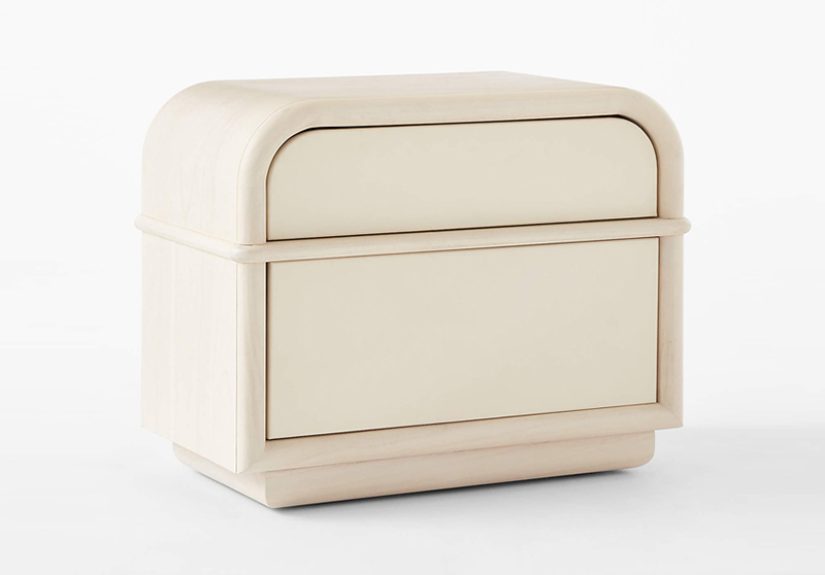 Lobos 2-Drawer White Wood Nightstand