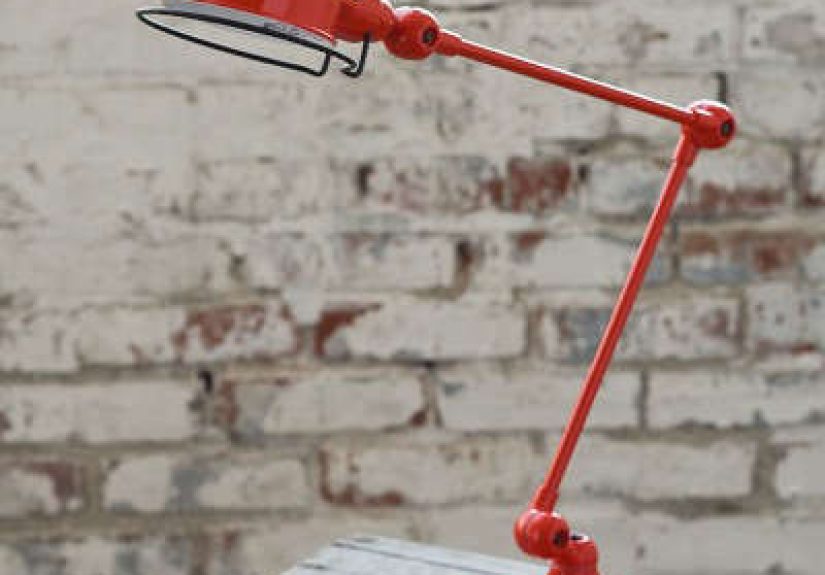 Red Jielde Signal Desk Lamp