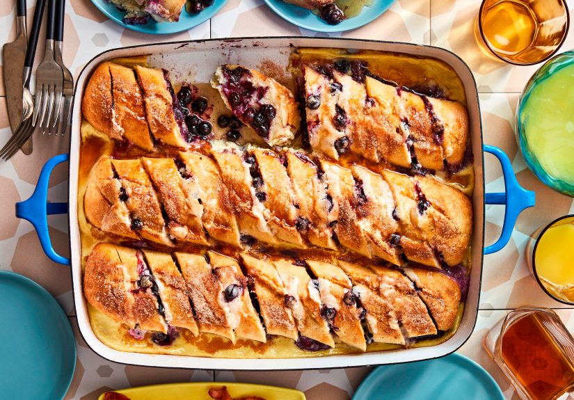Blueberry and Mascarpone-Stuffed French Toast Casserole: A Breakfast Delight