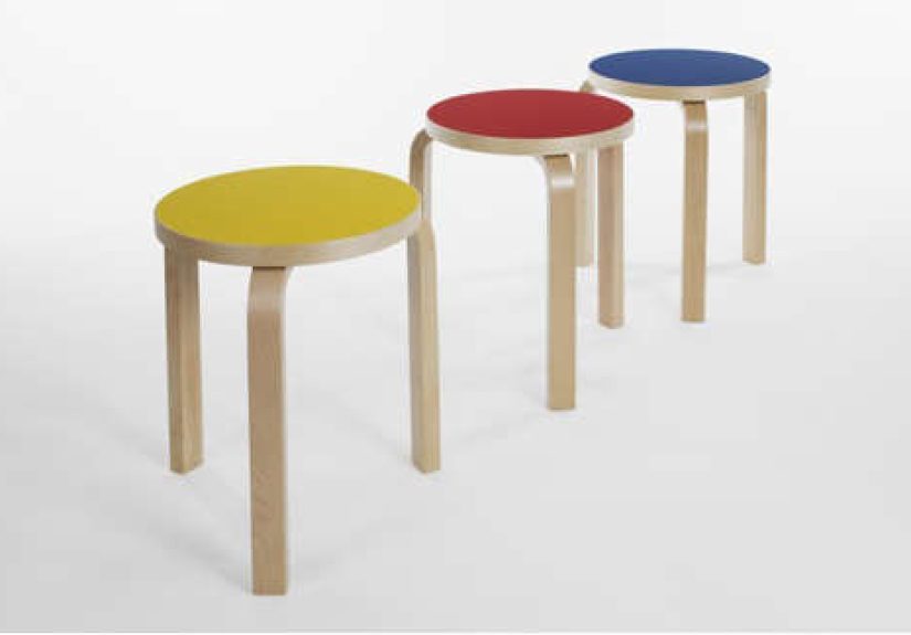 Furniture: Artek Stools in Colors