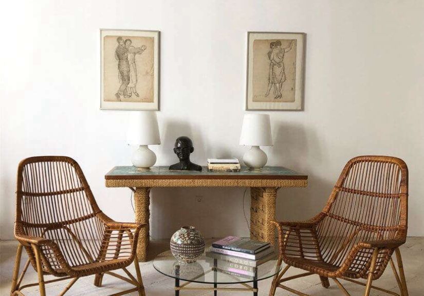 Georges Coslin Rattan Chairs