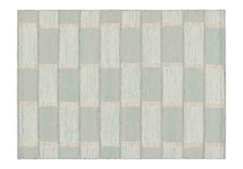 Scandinavian Rug With Seafoam Blue Geometric Patterns