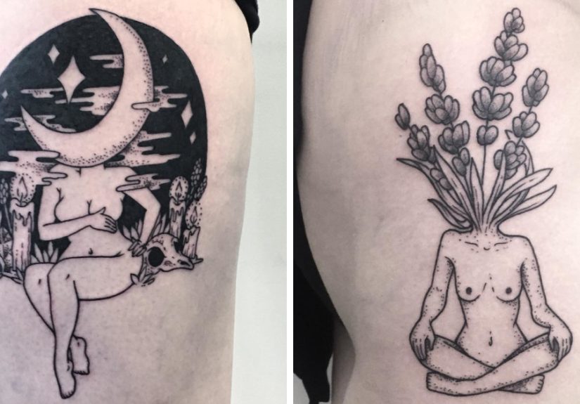 65 Strangely Beautiful Tattoos Of Headless Girls By Molly Jean