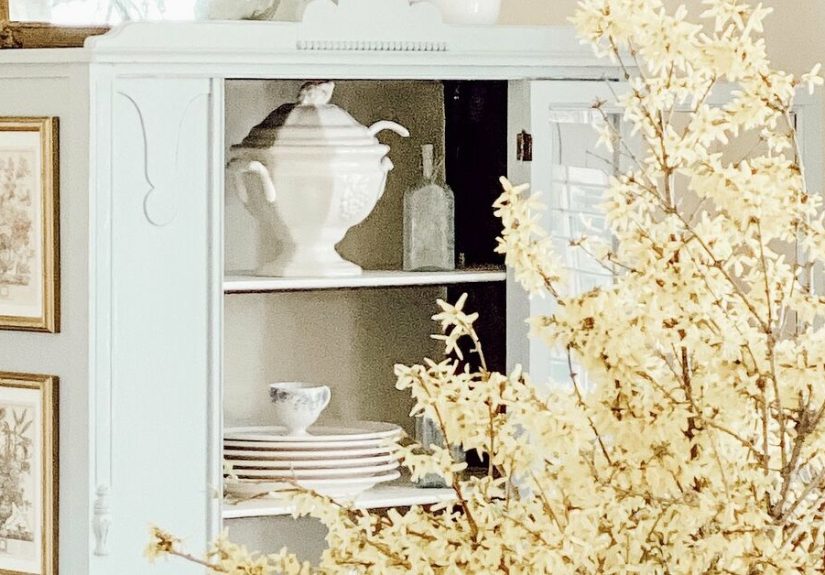 Antique Blue Hutch Makeover