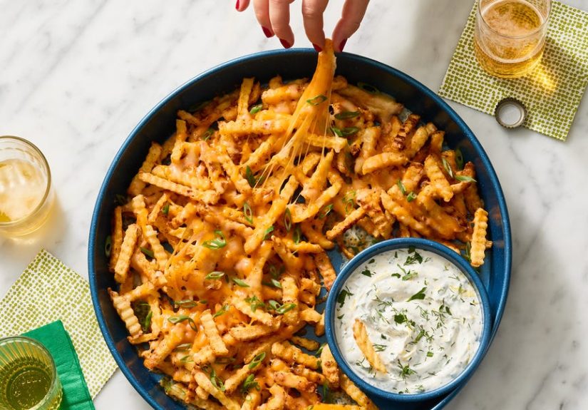Best Cheesy BBQ Fries with Ranch Dip Recipe