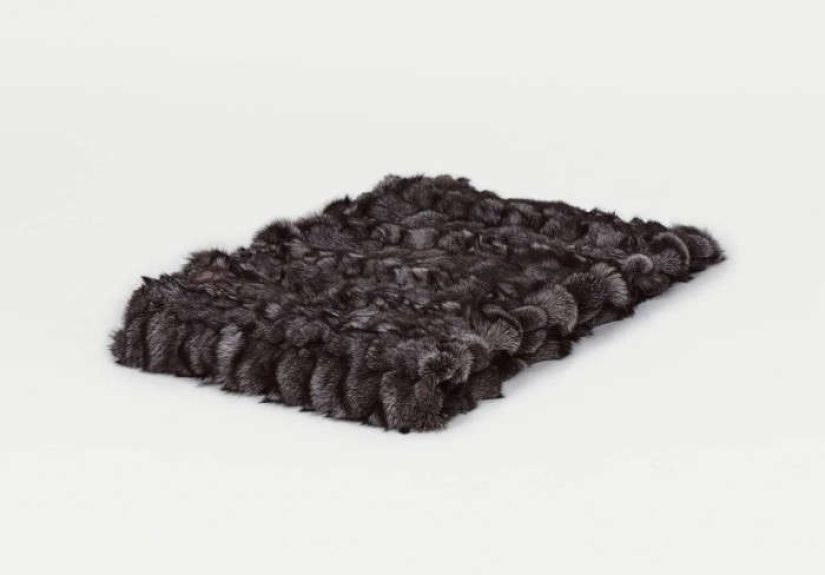 Area ID Fox Fur Throw - Silver