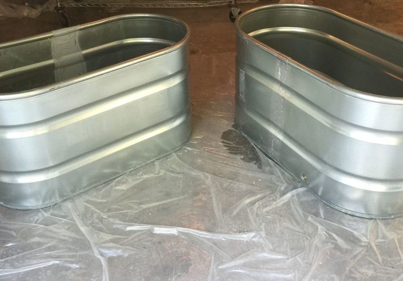 Copper Patina and Rust Container Gardens
