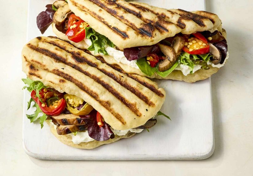 Grilled Pizza Pockets With Balsamic Mushrooms