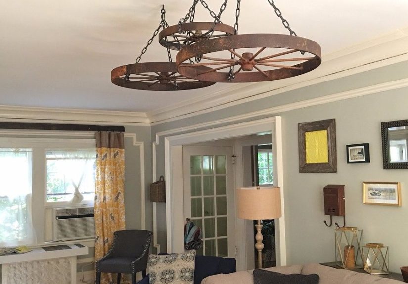 Hang Wagon Wheels from Your Ceiling
