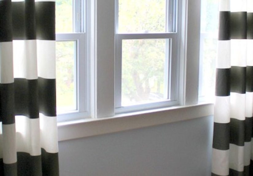 How to Paint Stripes on Curtains