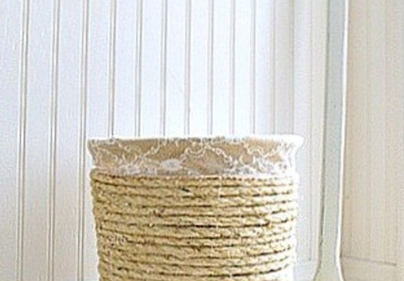 Thrifty Makeover, Nautical Trashcan With Rope