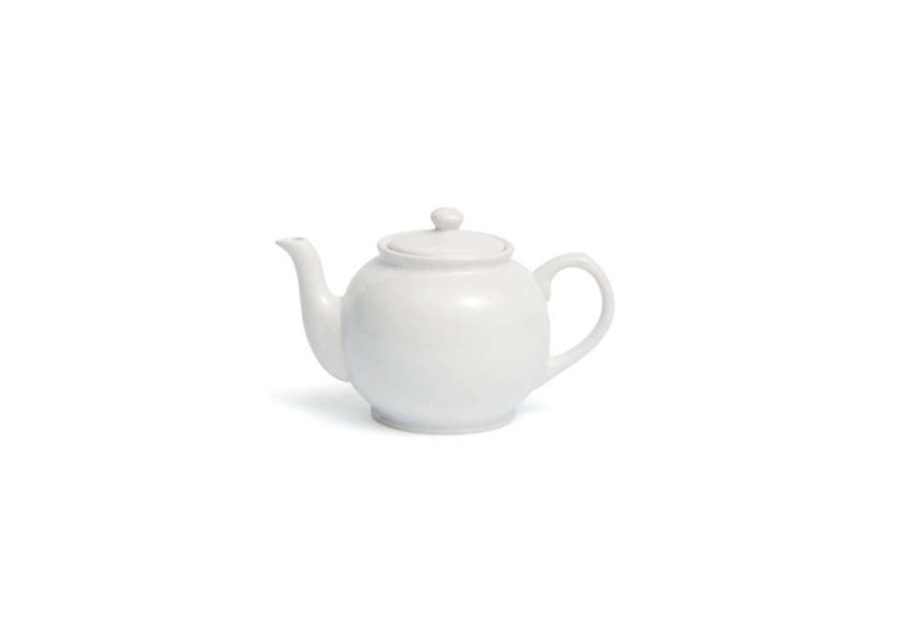 Traditional Round White Teapot