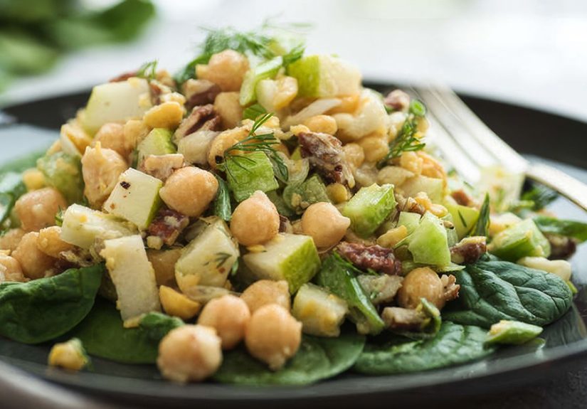Creamy Chickpea Salad with Apples and Pecans