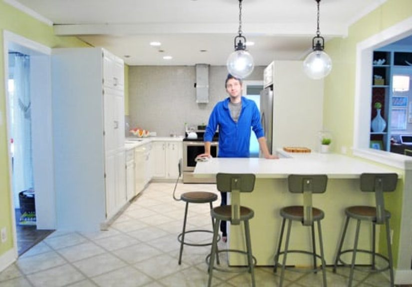 Hanging Two Glass Kitchen Pendants