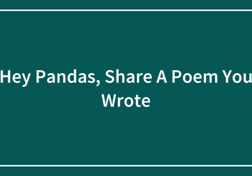 Hey Pandas, Share A Poem You Wrote