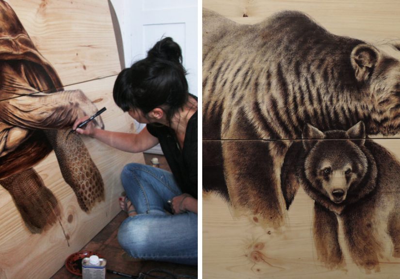 My Nature-Inspired Drawings That I Create On Recycled Wood