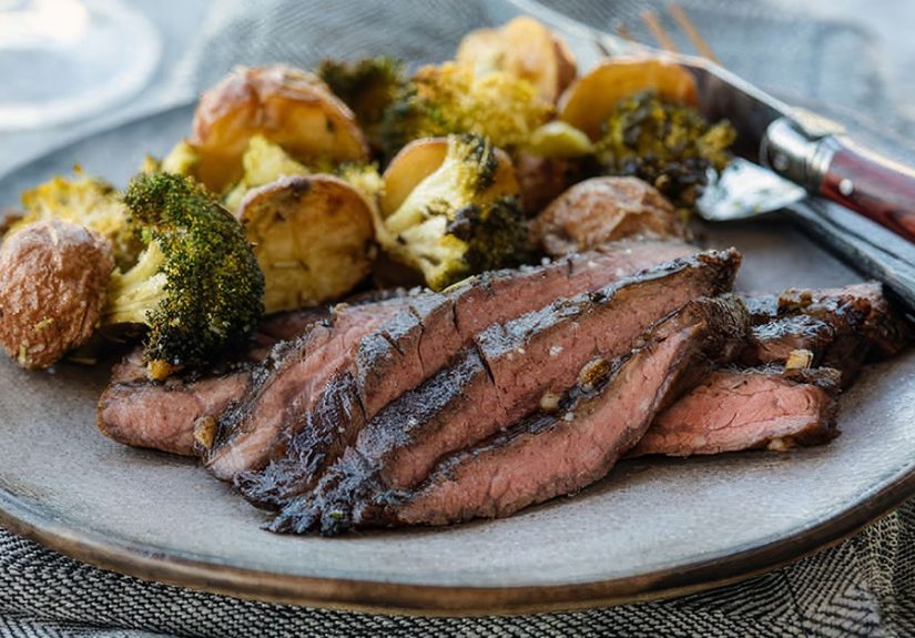 Sheet Pan Steak with Potatoes and Broccoli